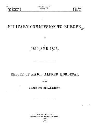 Military commission to Europe in 1855 and 1856