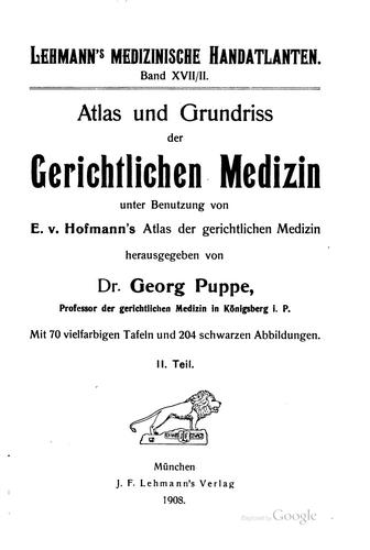 Atlas und grundriss der gerichtlichen medizin