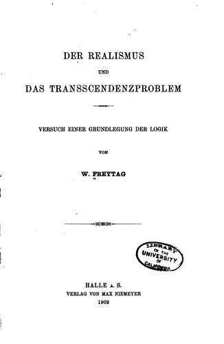Der realismus und das transcendenzproblem