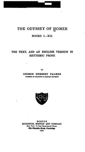 The Odyssey of Homer; books I-XII