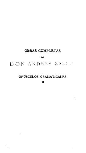 Obras completas de don Andrés Bello