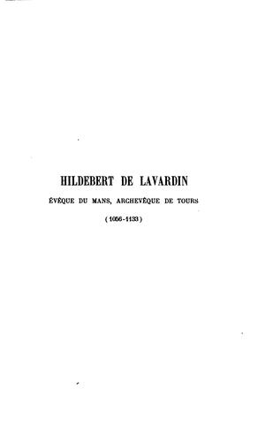 Hildebert de Lavardin, évêque du Mans, archevêque de Tours (1056-1133)