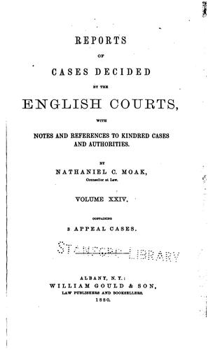 Reports of cases decided by the English courts