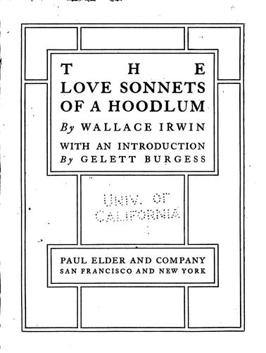 The love sonnets of a hoodlum