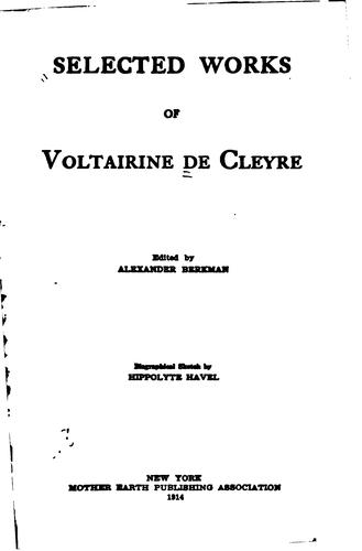 Selected works of Voltairine de Cleyre
