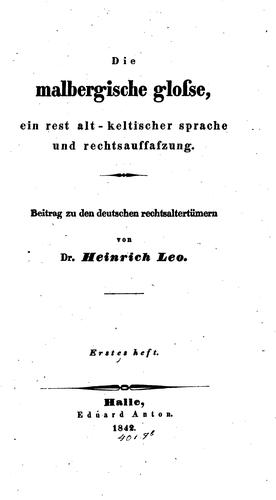 Die Malbergische Glosse