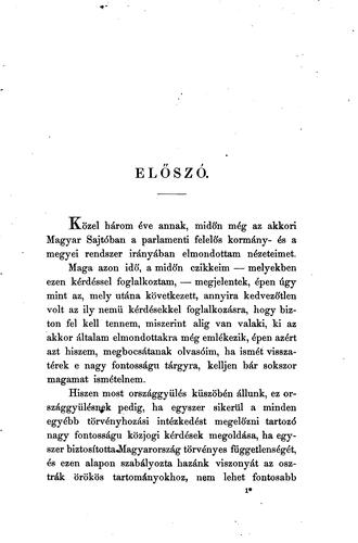 Parlamenti felelős kormány és megyei rendszer