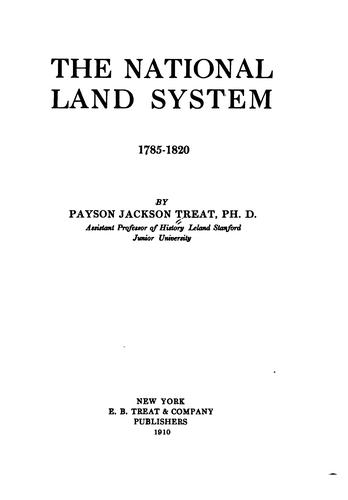 The national land system, 1785-1820