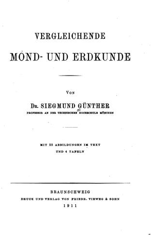 Vergleichende mond- und erdkunde