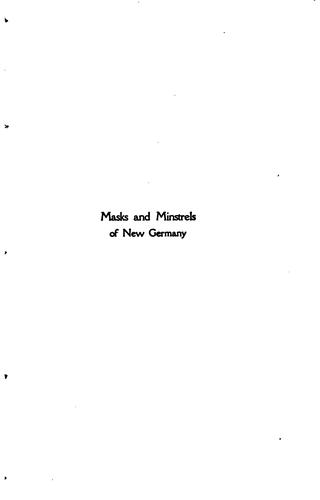 Masks and minstrels of new Germany
