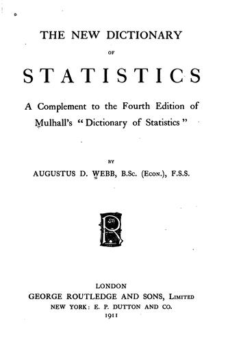 The new dictionary of statistics
