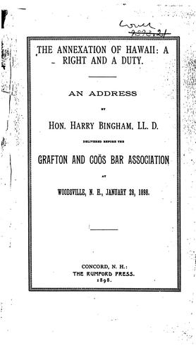 The annexation of Hawaii: a right and a duty