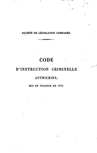 Code d'instruction criminelle autrichien