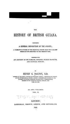 The history of British Guiana