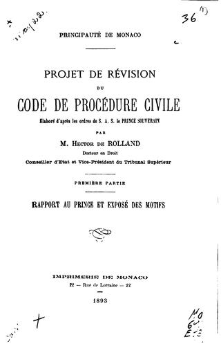 Projet de révision du Code de procédure civile