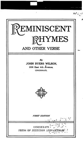 Reminiscent rhymes, and other verse