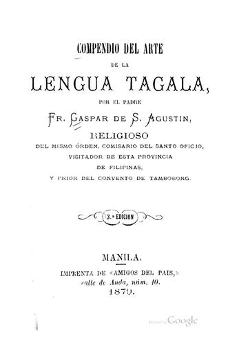 Compendio del arte de la lengua tagala