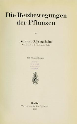 Die reizbewegungen der pflanzen