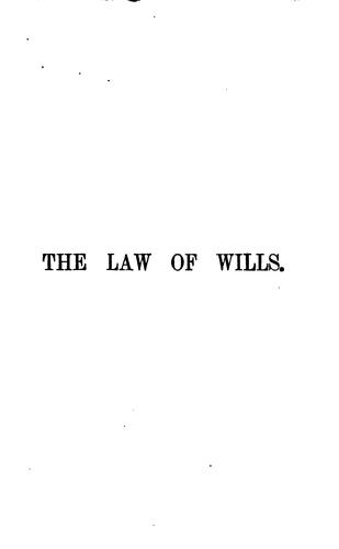 A manual of the law of wills
