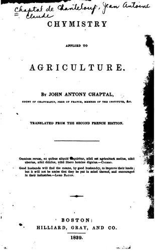 Chymistry applied to agriculture