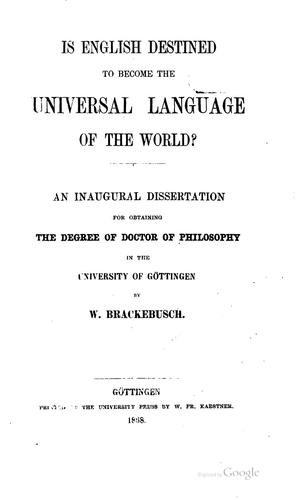 Is English destined to become the universal language of the world?