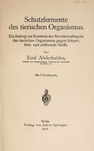 Schutzfermente des tierischen organismus