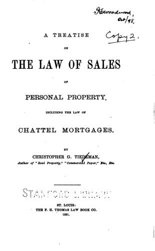 A treatise on the law of sales of personal property