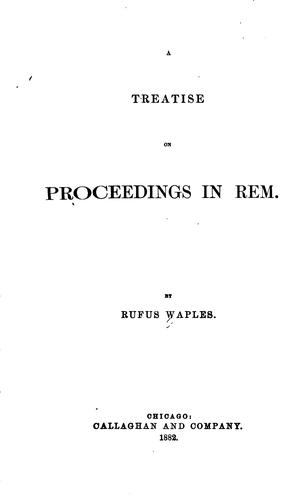 A treatise on proceedings in rem