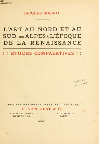 L' art au nord et au sud des Alpes à l'époque de la renaissance