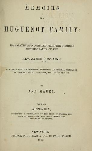 Mémoires d'une famille Huguenote