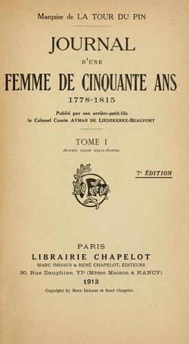 Journal d'une femme de cinquante ans, 1778-1815