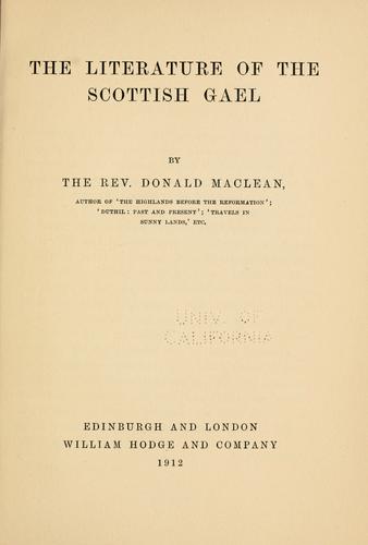 The literature of the Scottish Gael