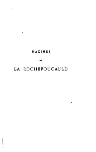 Maximes de La Rochefoucauld