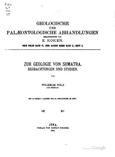 Zur geologie von Sumatra