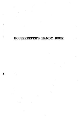Housekeepers handy book