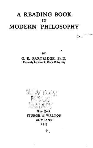 A reading book in modern philosophy