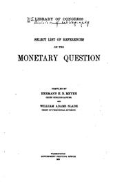 Select list of references on the monetary question