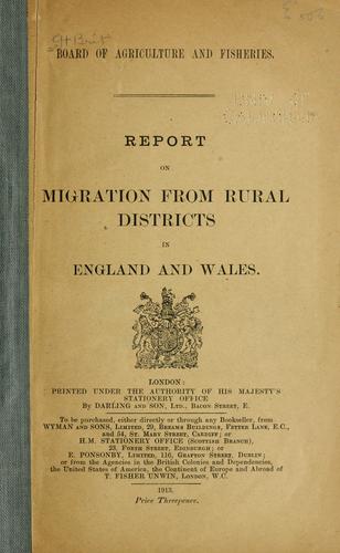 Report on migration from rural districts in England and Wales