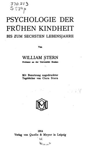 Psychologie der frühen Kindheit