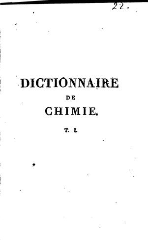 Dictionnaire de chimie