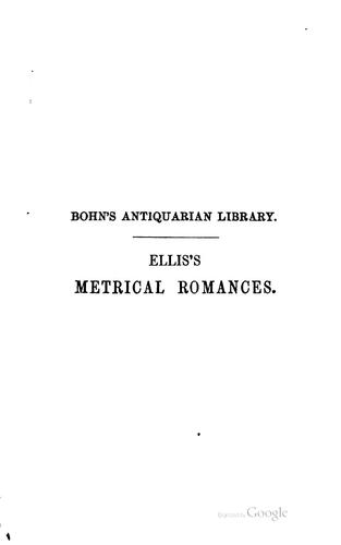 Specimens of early English metrical romances