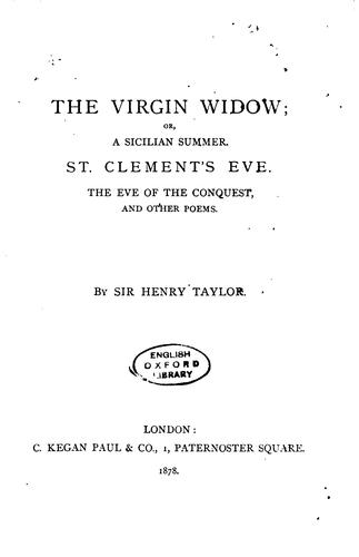The works of Sir Henry Taylor