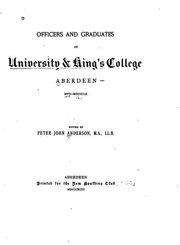 Officers and graduates of University & King's College, Aberdeen MVD-MDCCCLX