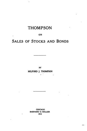 Thompson on sales of stocks and bonds