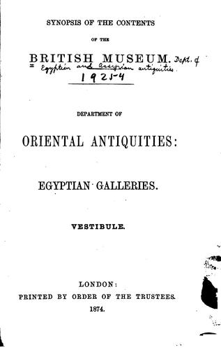 Synopsis of the contents of the British Museum