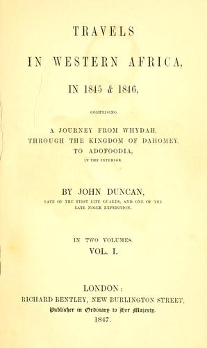 Travels in Western Africa in 1845 & 1846