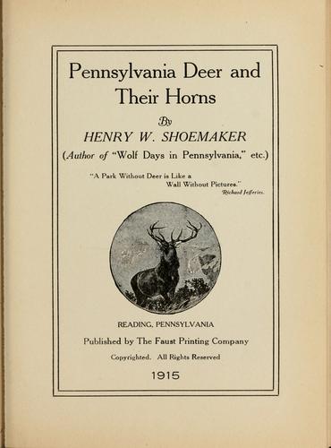 Pennsylvania deer and their horns