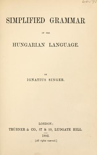 Simplified grammar of the Hungarian language