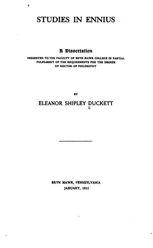 Studies in Ennius