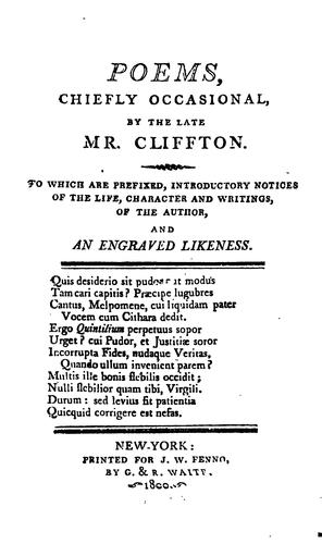 Poems, chiefly occasional